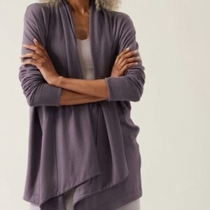 Athleta Purple Open-Front Cardigan